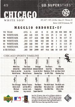 2002-03 UD SuperStars #49 Magglio Ordonez Back