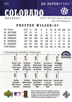 2002-03 UD SuperStars #85 Preston Wilson Back