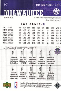 2002-03 UD SuperStars #97 Ray Allen Back