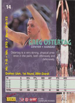 1995 Signature Rookies Tetrad #14 Greg Ostertag Back