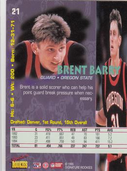 1995 Signature Rookies Tetrad #21 Brent Barry Back
