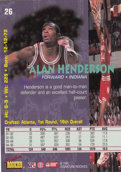 1995 Signature Rookies Tetrad #26 Alan Henderson Back