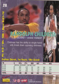 1995 Signature Rookies Tetrad #28 Randolph Childress Back