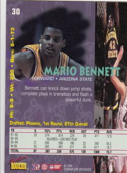 1995 Signature Rookies Tetrad #30 Mario Bennett Back