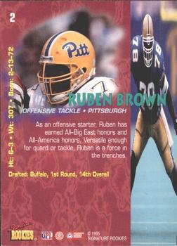 1995 Signature Rookies Tetrad #2 Ruben Brown Back