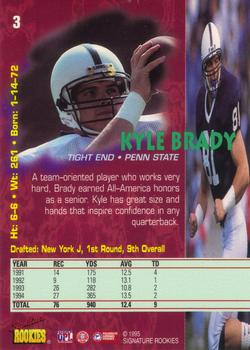1995 Signature Rookies Tetrad #3 Kyle Brady Back