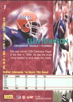 1995 Signature Rookies Tetrad #7 Ellis Johnson Back