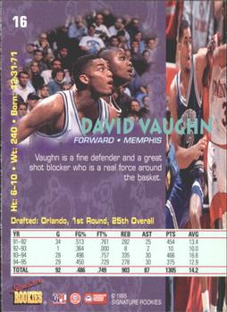 1995 Signature Rookies Tetrad #16 David Vaughn Back