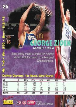 1995 Signature Rookies Tetrad #25 George Zidek Back