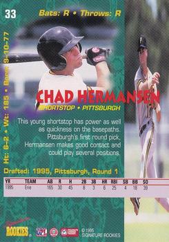 1995 Signature Rookies Tetrad #33 Chad Hermansen Back