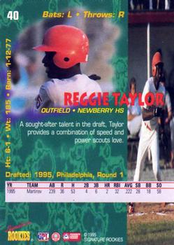 1995 Signature Rookies Tetrad #40 Reggie Taylor Back