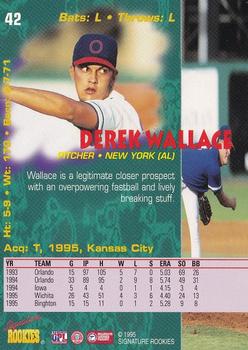 1995 Signature Rookies Tetrad #42 Derek Wallace Back