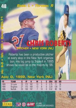 1995 Signature Rookies Tetrad #48 Chris Roberts Back