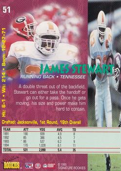 1995 Signature Rookies Tetrad #51 James Stewart Back