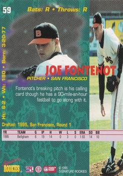 1995 Signature Rookies Tetrad #59 Joe Fontenot Back