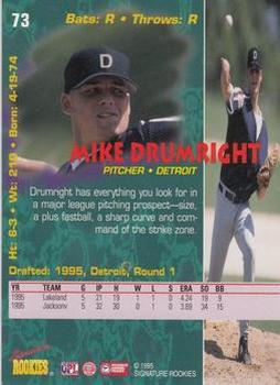 1995 Signature Rookies Tetrad #73 Mike Drumright Back