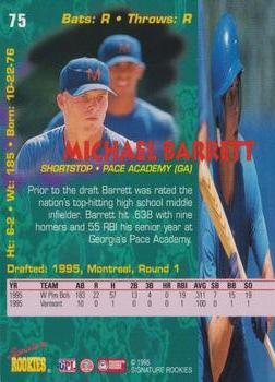 1995 Signature Rookies Tetrad #75 Michael Barrett Back