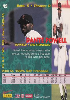 1995 Signature Rookies Tetrad #49 Dante Powell Back