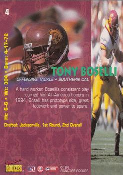 1995 Signature Rookies Tetrad #4 Tony Boselli Back
