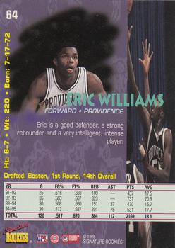 1995 Signature Rookies Tetrad #64 Eric Williams Back