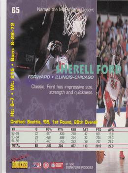 1995 Signature Rookies Tetrad #65 Sherrell Ford Back