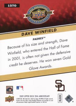 2009 Upper Deck 20th Anniversary #1570 Dave Winfield Back