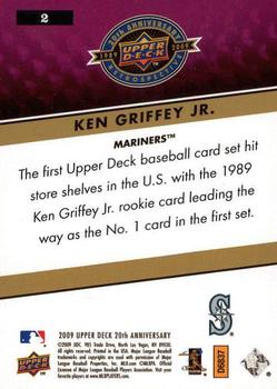 2009 Upper Deck 20th Anniversary #2 Ken Griffey Jr. Back