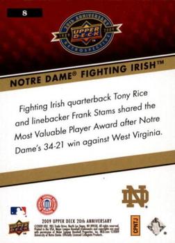 2009 Upper Deck 20th Anniversary #8 Notre Dame Fighting Irish Back