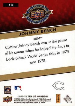 2009 Upper Deck 20th Anniversary #14 Johnny Bench Back