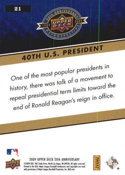 2009 Upper Deck 20th Anniversary #21 Ronald Reagan Back