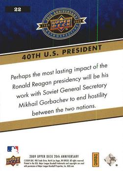 2009 Upper Deck 20th Anniversary #22 Ronald Reagan Back