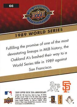 2009 Upper Deck 20th Anniversary #66 1989 World Series Back