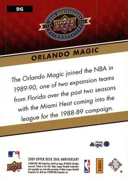 2009 Upper Deck 20th Anniversary #96 Orlando Magic Back