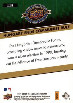 2009 Upper Deck 20th Anniversary #118 Hungary Ends Communist Rule Back
