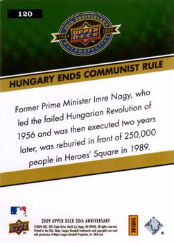 2009 Upper Deck 20th Anniversary #120 Hungary Ends Communist Rule Back
