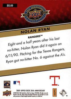 2009 Upper Deck 20th Anniversary #210 Nolan Ryan Back
