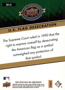 2009 Upper Deck 20th Anniversary #211 U.S. Flag Desecration Back