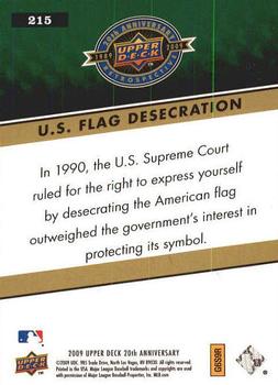 2009 Upper Deck 20th Anniversary #215 U.S. Flag Desecration Back