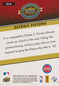 2009 Upper Deck 20th Anniversary #219 Detroit Pistons Back