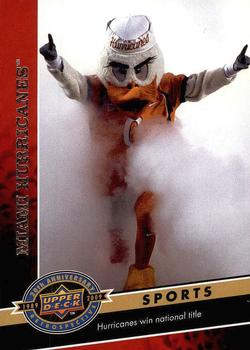 2009 Upper Deck 20th Anniversary #221 Miami Hurricanes Front