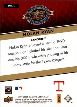 2009 Upper Deck 20th Anniversary #226 Nolan Ryan Back