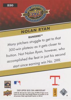 2009 Upper Deck 20th Anniversary #230 Nolan Ryan Back
