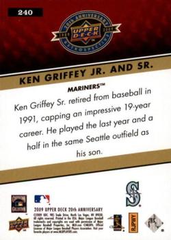 2009 Upper Deck 20th Anniversary #240 Ken Griffey Jr. / Ken Griffey Sr. Back