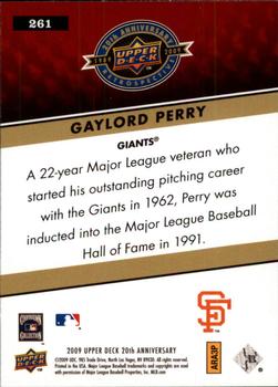 2009 Upper Deck 20th Anniversary #261 Gaylord Perry Back