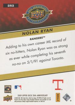 2009 Upper Deck 20th Anniversary #283 Nolan Ryan Back