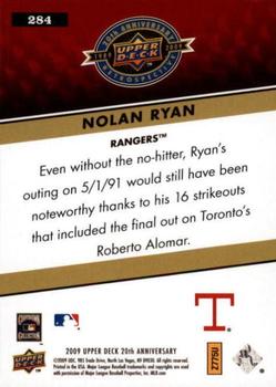 2009 Upper Deck 20th Anniversary #284 Nolan Ryan Back