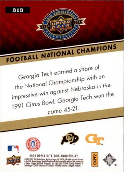 2009 Upper Deck 20th Anniversary #313 Football National Champions Back