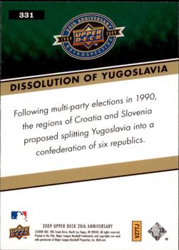 2009 Upper Deck 20th Anniversary #331 Dissolution of Yugoslavia Back