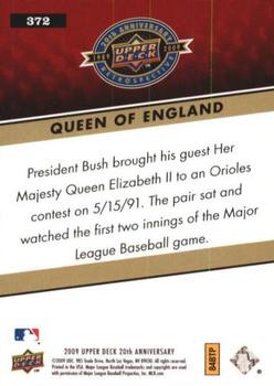 2009 Upper Deck 20th Anniversary #372 Queen Elizabeth II Back