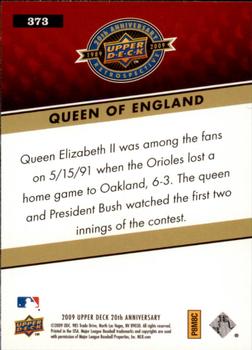 2009 Upper Deck 20th Anniversary #373 Queen Elizabeth II Back